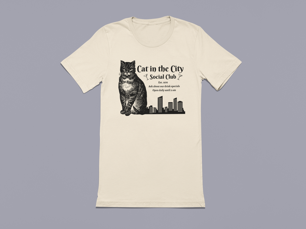 Cat in the City Social Club Graphic Tee